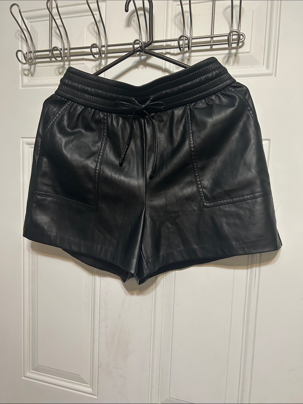 Express Black High Waist Faux Leather Shorts